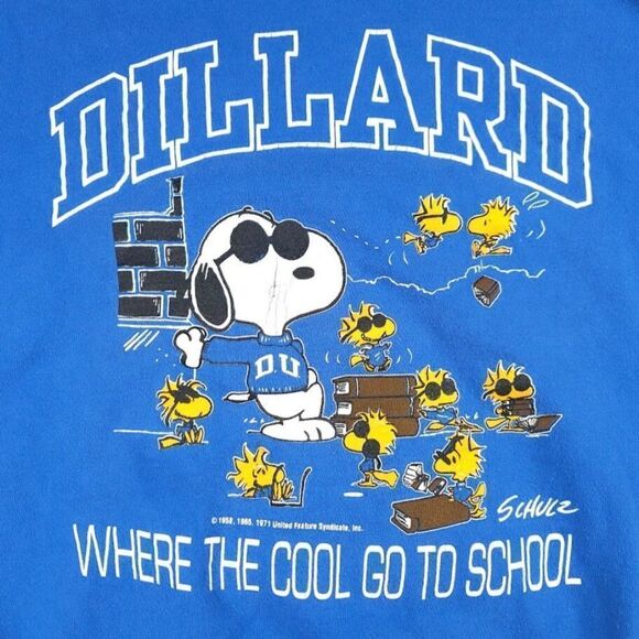Vintage Dillard University Bleu Devils T Shirt Mens Size Medium Snoopy Joe Cool - Picture 2 of 8
